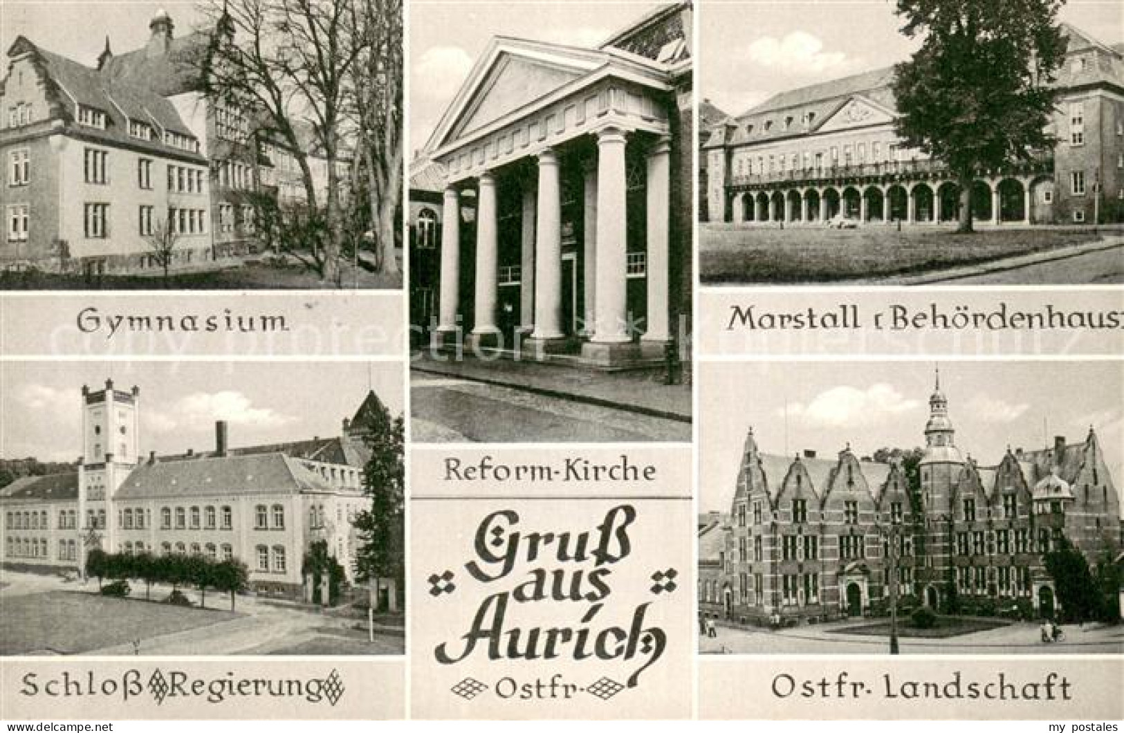 73694672 Aurich Ostfriesland Gymnasium Kirche Marstall Behoerdenhaus Schloss Reg - Aurich