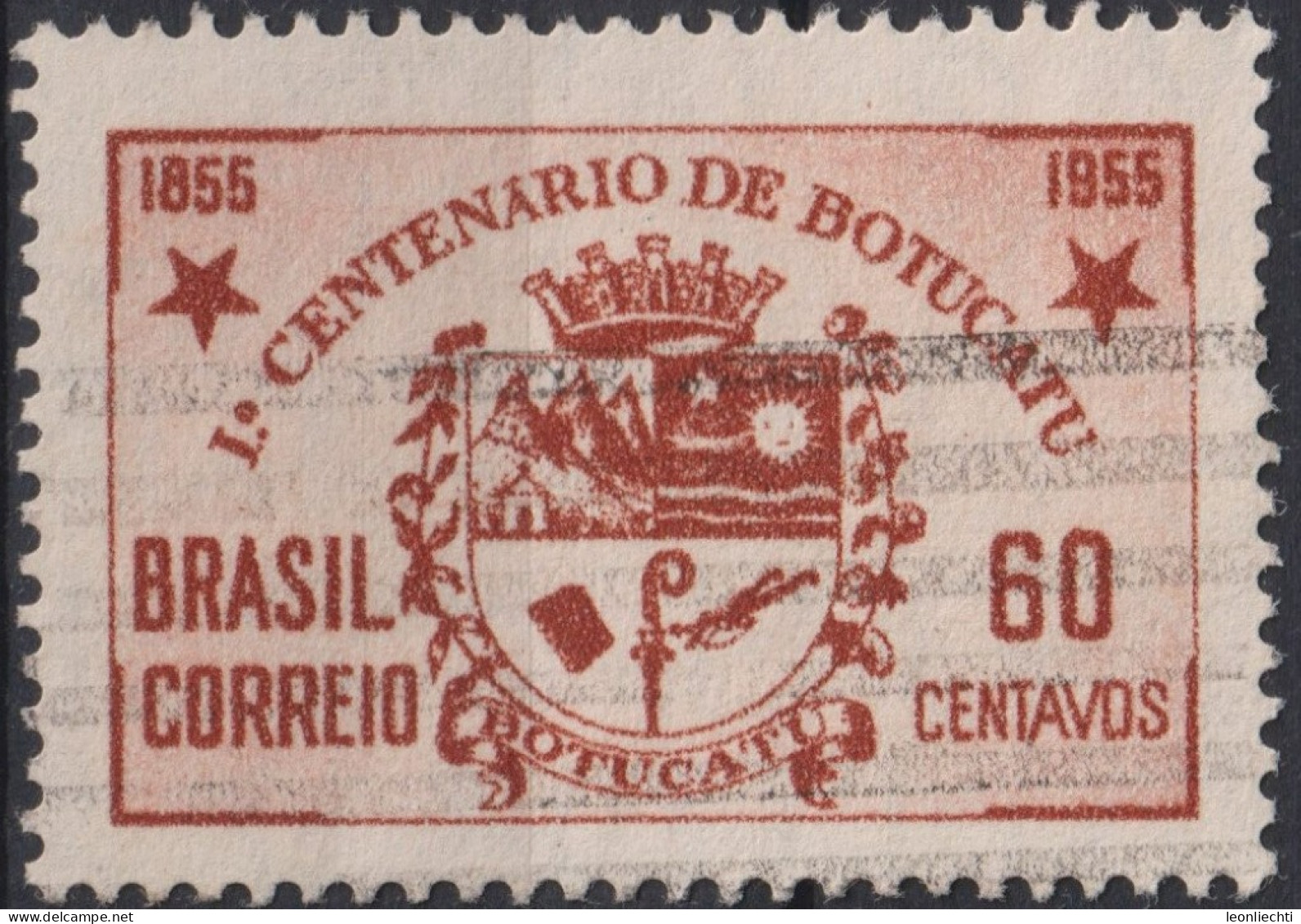 1955 Brasilien ° Mi:BR 877, Sn:BR 820, Yt:BR 603, Centenary Of The City Of Botucatu/SP. Coat Of Arms, Wappen - Gebruikt