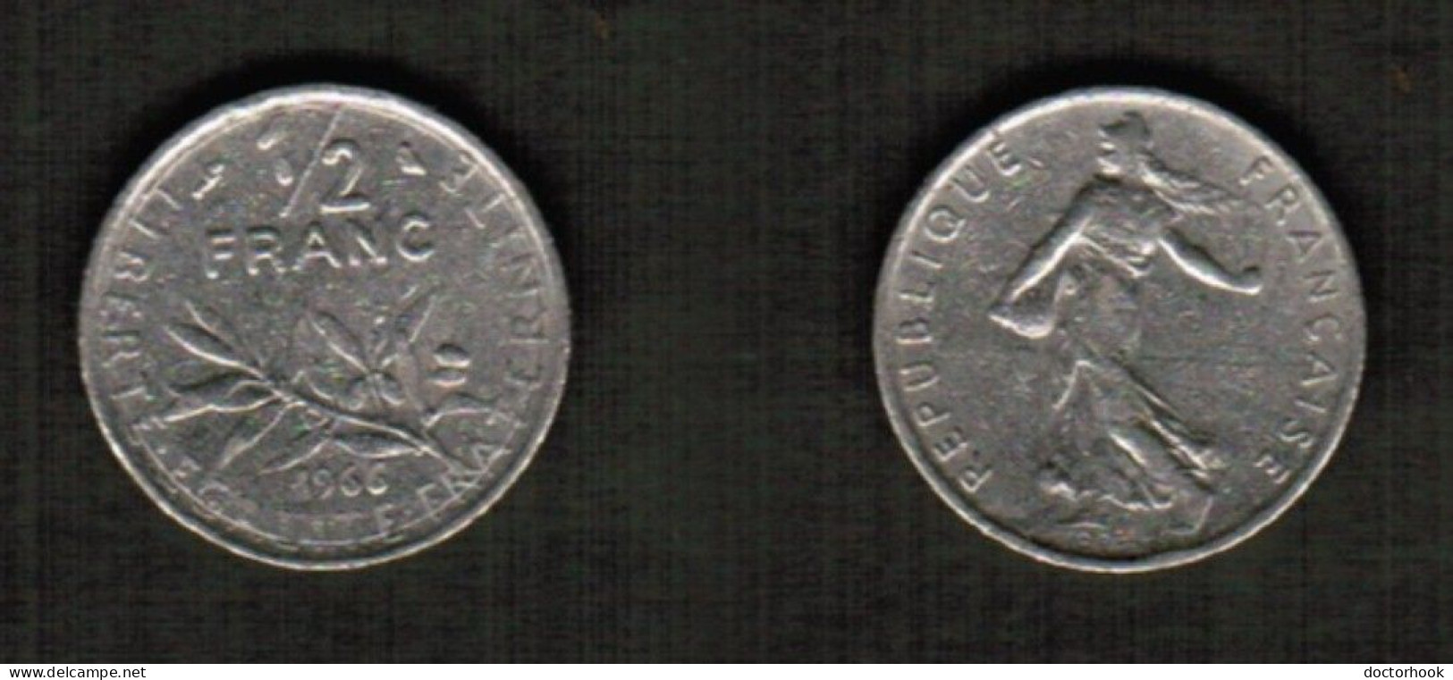 FRANCE    1/2 FRANC 1966 (KM # 938.1) #7710 - 1/2 Franc