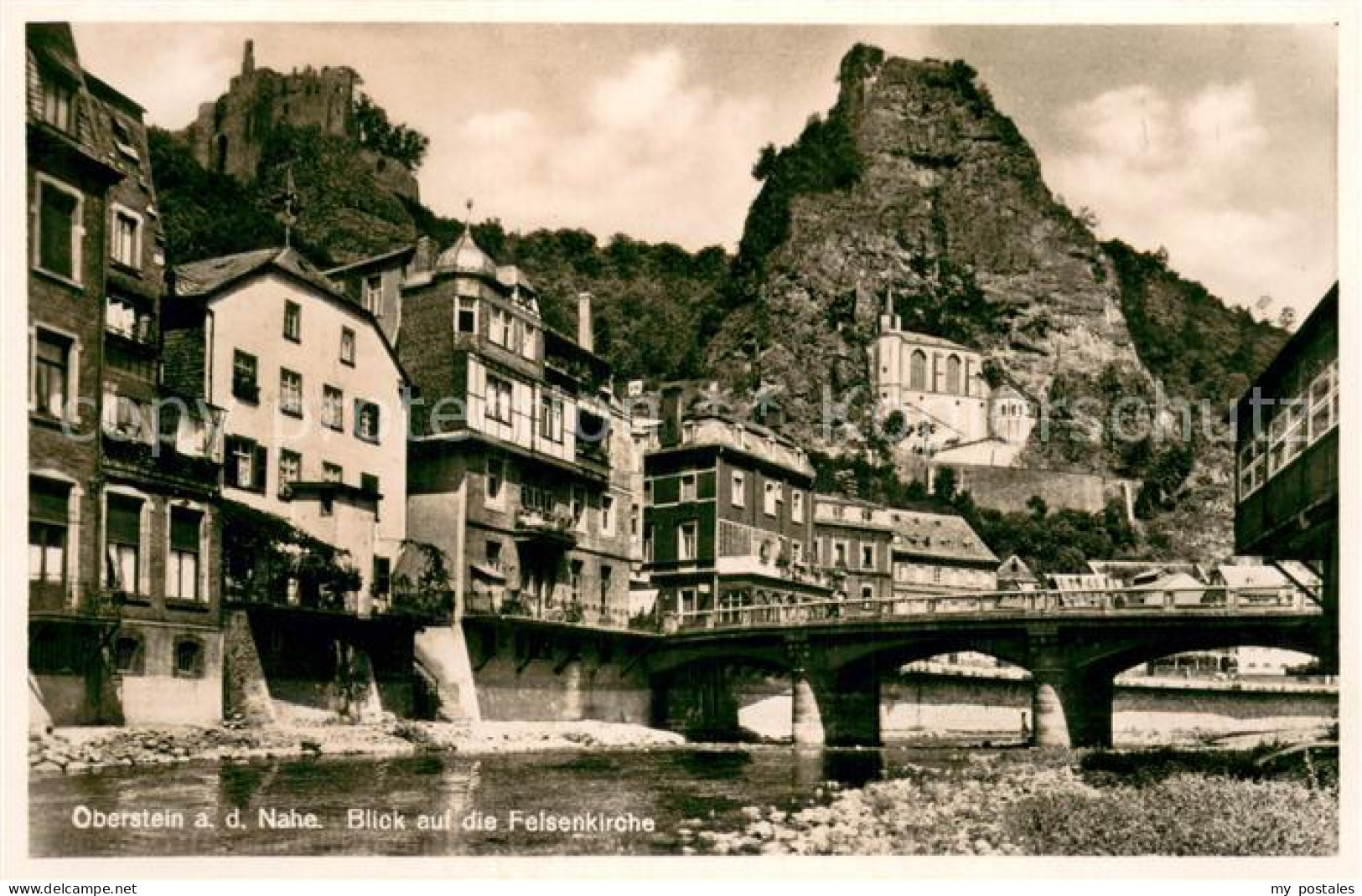 73694540 Oberstein Nahe Partie An Der Nahe Blick Auf Die Felsenkirche Oberstein  - Idar Oberstein