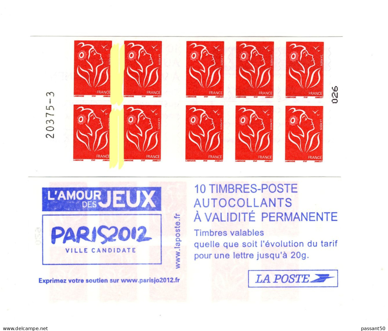 3 Carnets Lamouche YT 3744-C1 + 3744-C6 Avec Ponts De Phospho . Superbes Et Rares, Voir Scans . SOUS FACIALE, à Saisir ! - Booklets