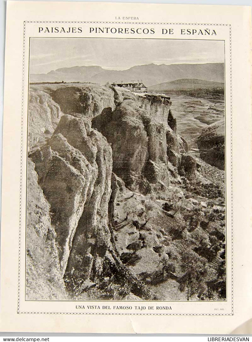 Recorte Revista La Esfera 1916. Paisajes Pintorescos De España. El Tajo De Ronda - Sin Clasificación