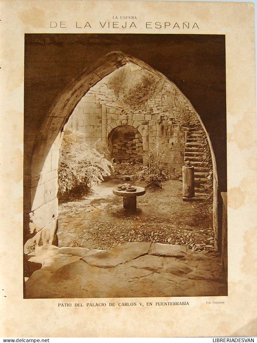 Recorte Revista La Esfera 1916. De La Vieja España. Patio Del Palacio De Carlos V En Fuenterrabia - Fot. Hielsher - Unclassified