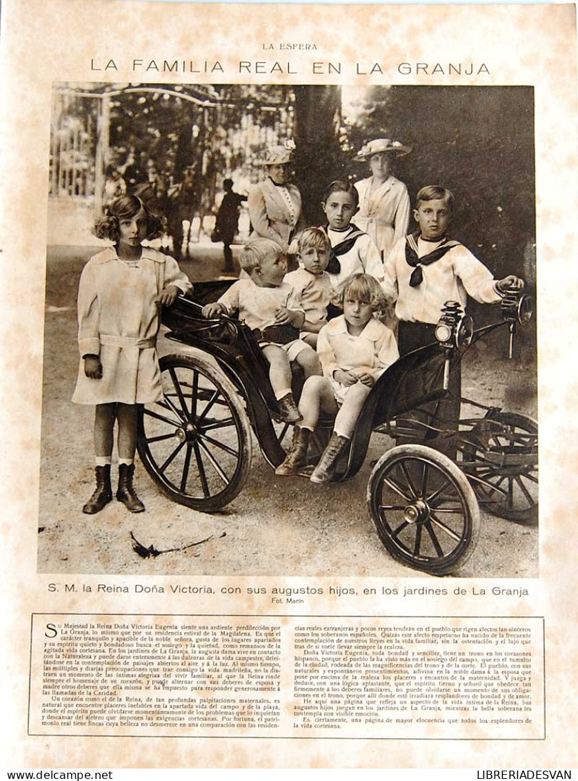 Recorte Revista La Esfera 1916. Familia Real En La Granja. Tibidabo. Sta. Mª Naranco - Non Classés