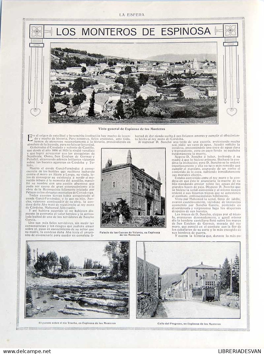 Recorte Revista La Esfera 1916. Los Monteros De Espinosa - Manuel Soriano - Zonder Classificatie