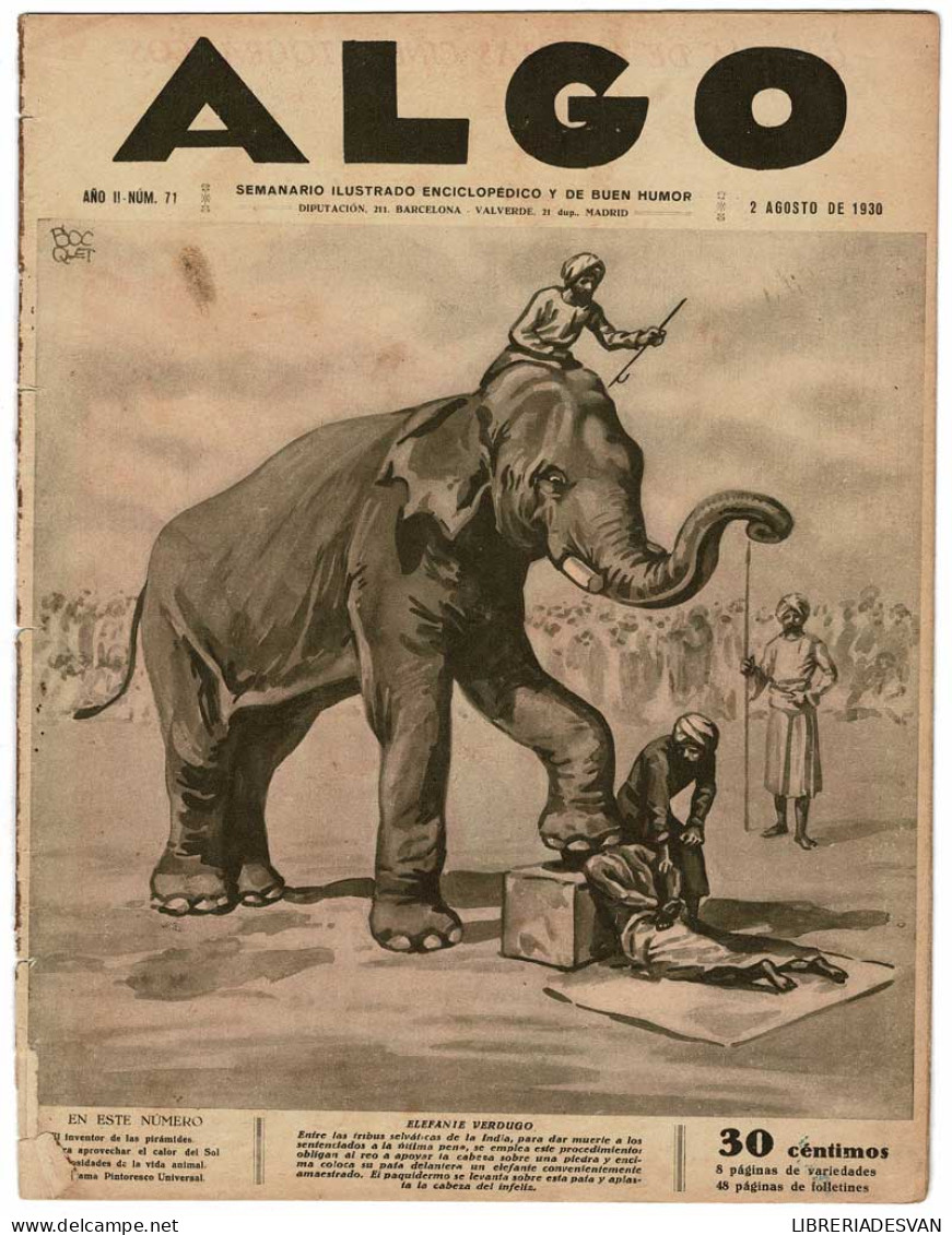 Revista Algo. Año II Nº 71. 2 Agosto 1930 - Ohne Zuordnung