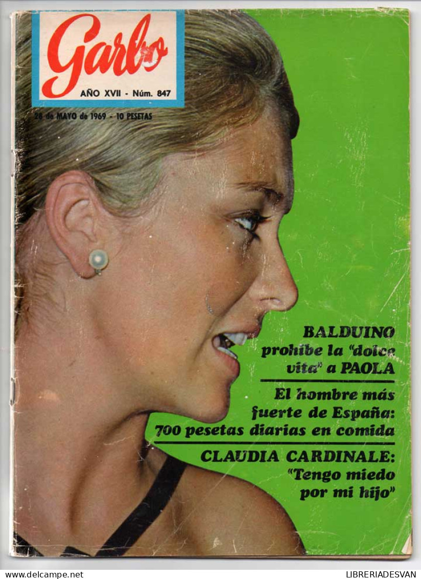 Revista Garbo Nº 847 - 28-05-1969 - Richard Antony, Paola, Claudia Cardinale, Liz Taylor, Adamo - Sin Clasificación