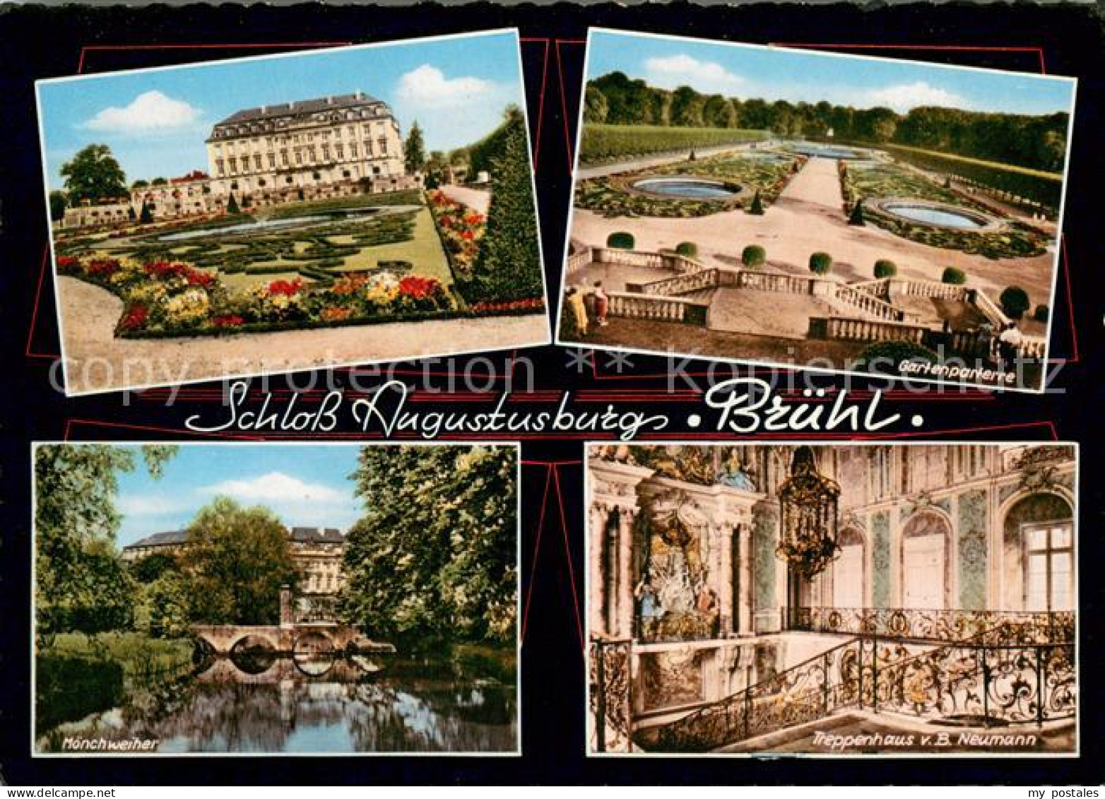 73694245 Bruehl Rheinland Schloss Augustusburg Gartenparterre Moenchweiher Trepp - Brühl