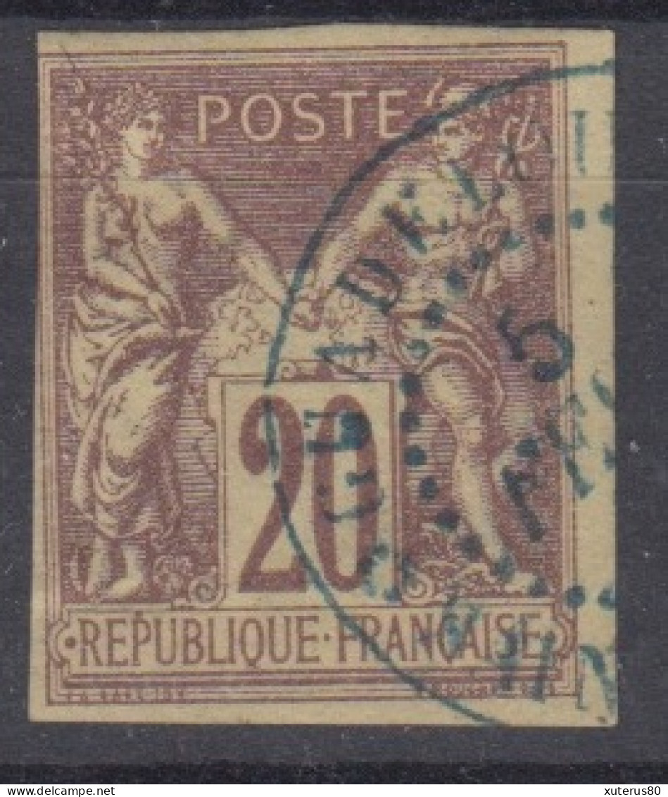 #200 COLONIES GENERALES N° 34 Oblitéré En Bleu Saintes (TDH) (Guadeloupe) - Sage