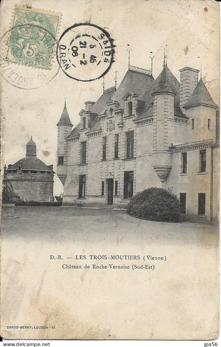 86 - LES TROIS-MOUTIERS - 3 Cpa -Château De La Roche-Vernaise (2), Sud-est, Sud-ouest - Les Trois Moutiers