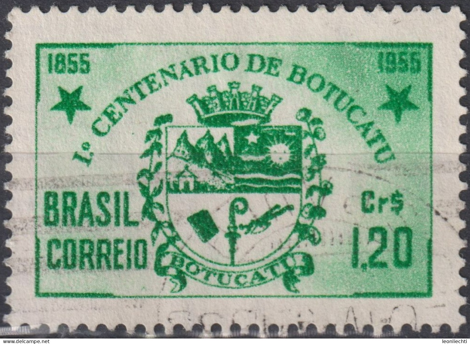 1955 Brasilien ° Mi:BR 878, Sn:BR 821, Yt:BR 604, Centenary Of The City Of Botucatu/SP. Coat Of Arms, Wappen - Oblitérés