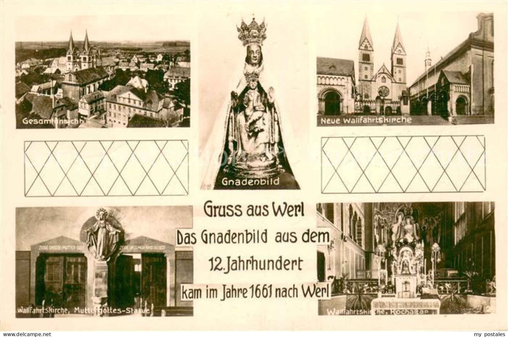 73694135 Werl Westfalen Panorama Wallfahrtskirche Inneres Mutter Gottes Strasse  - Werl