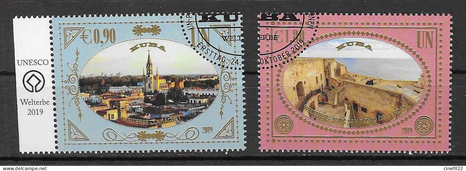 ONU, Nations-Unies, Vienne, Patrimone Mondial Cuba 2019 Yv. 1045/46 Oblitérés - Used Stamps