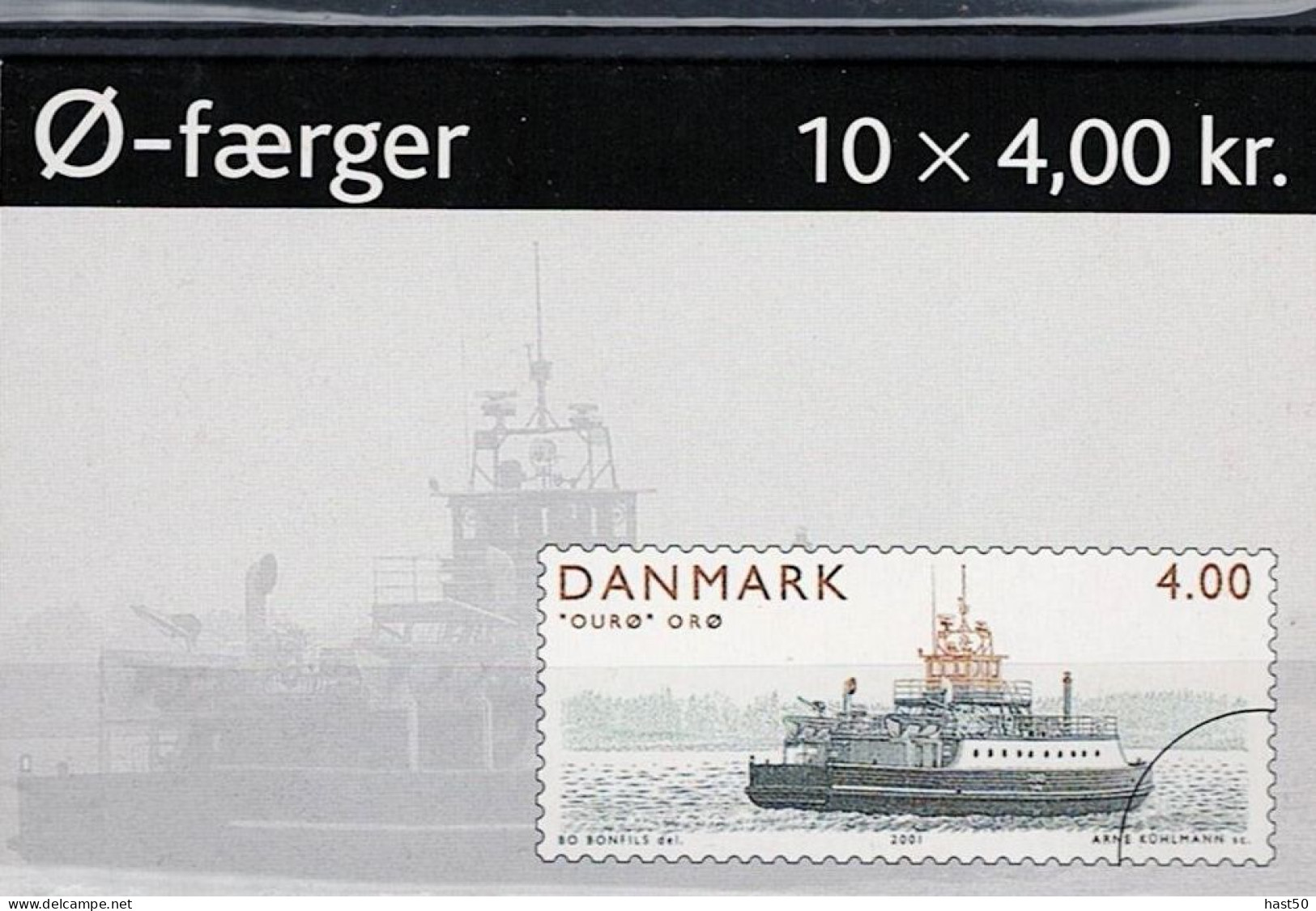 Dänemark Denmark Danemark - Fähre „Ourø“, Orø (MiNr: MH 10x 1292) 2001 - Gest Used Obl  Ersttagsstempel - Markenheftchen