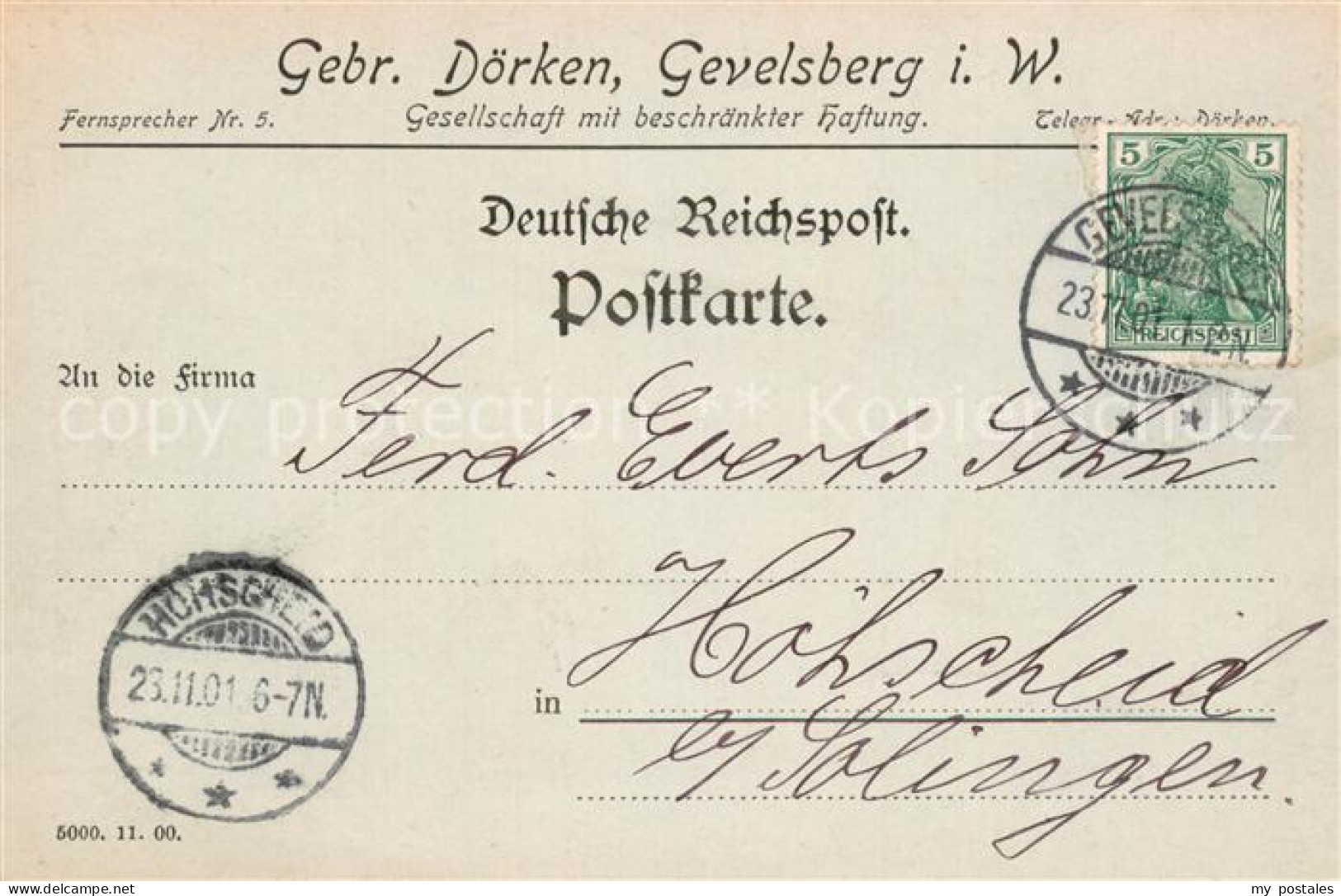 73693971 Gevelsberg Bestell Postkarte Der Gebr Doerken GmbH Gevelsberg - Gevelsberg