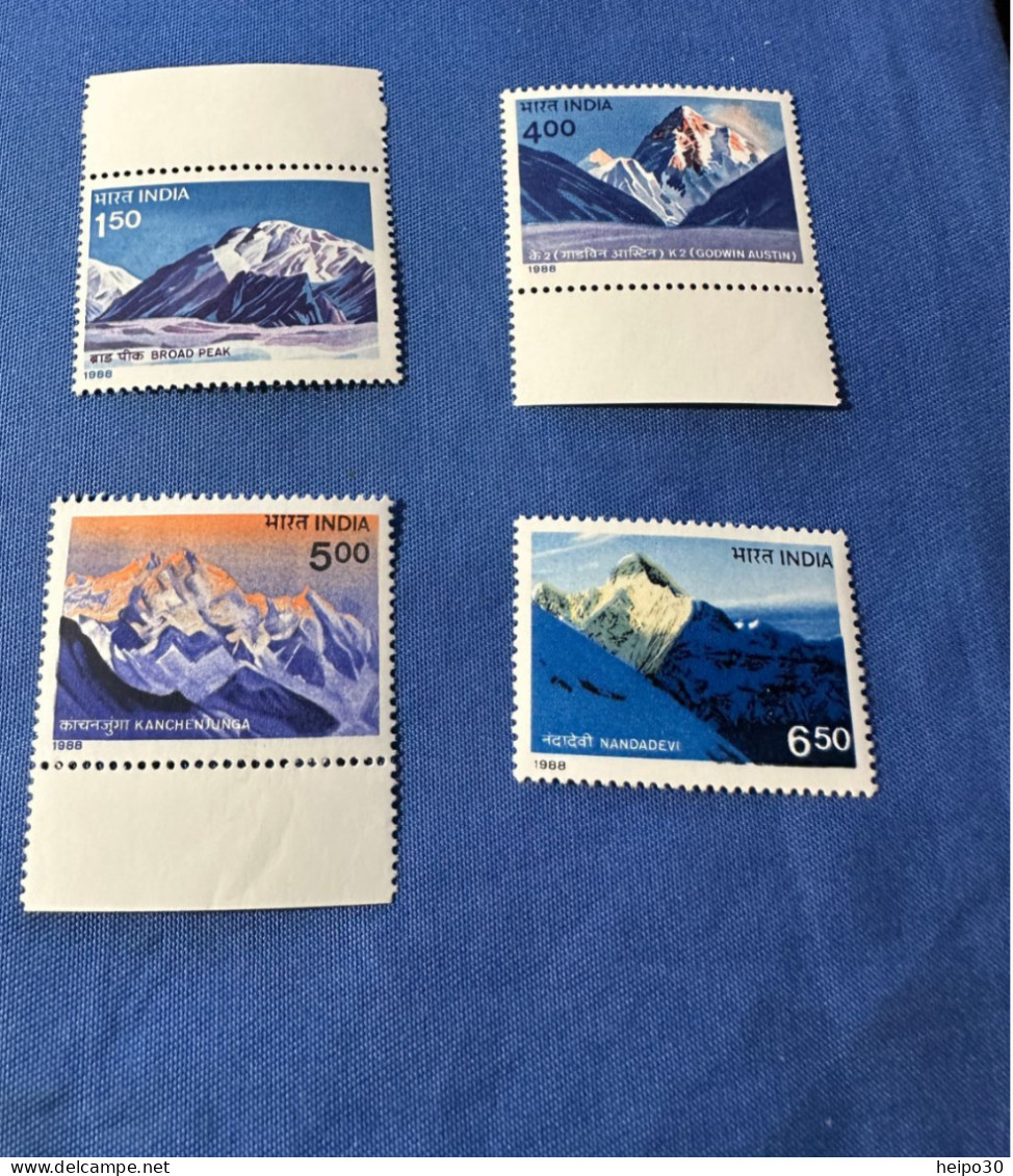 India 1988 Michel 1159-62 Himalayagipfel MNH - Ungebraucht