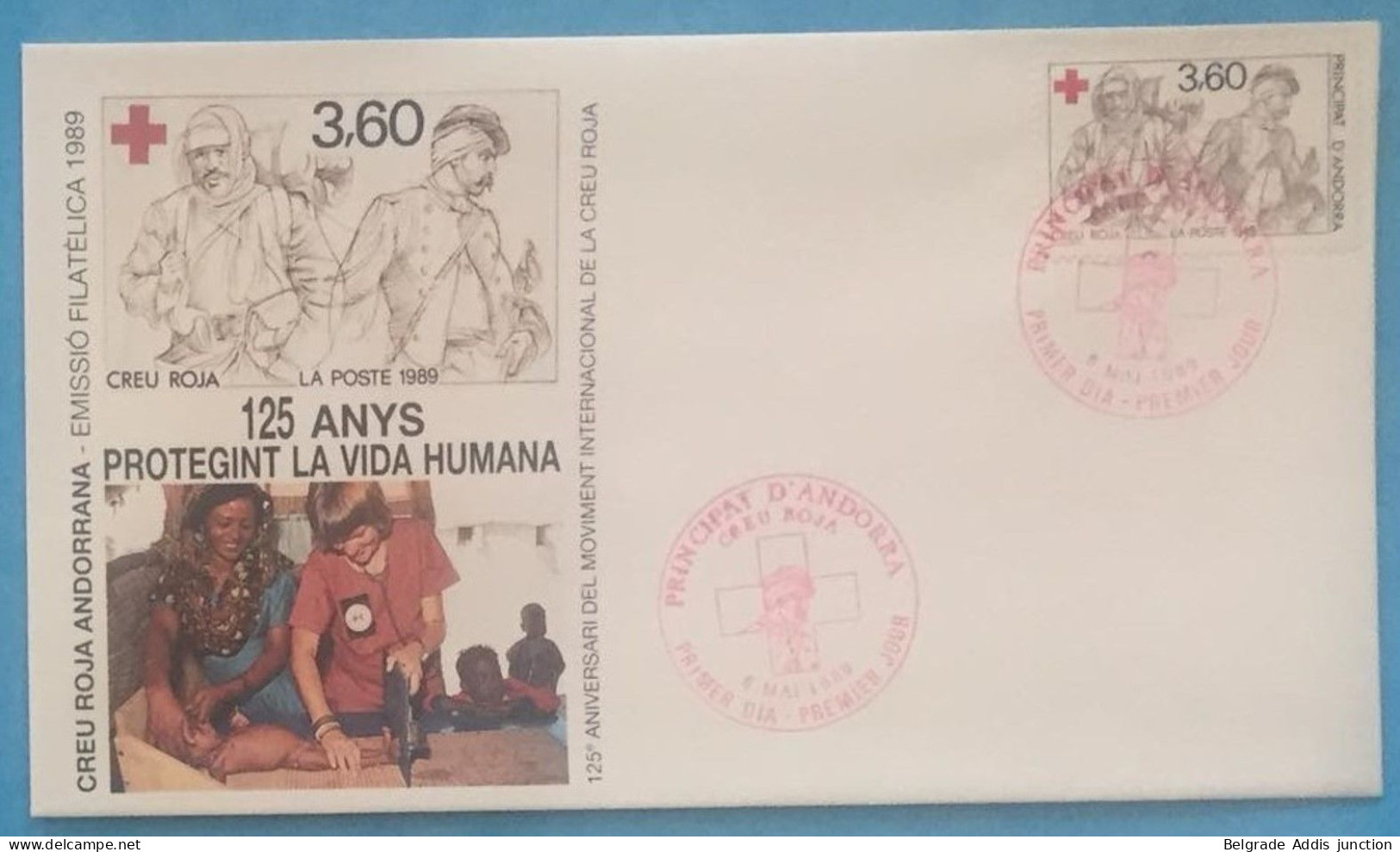 Andorra Andorre FDC 1989 Croix Rouge Red Cross - FDC