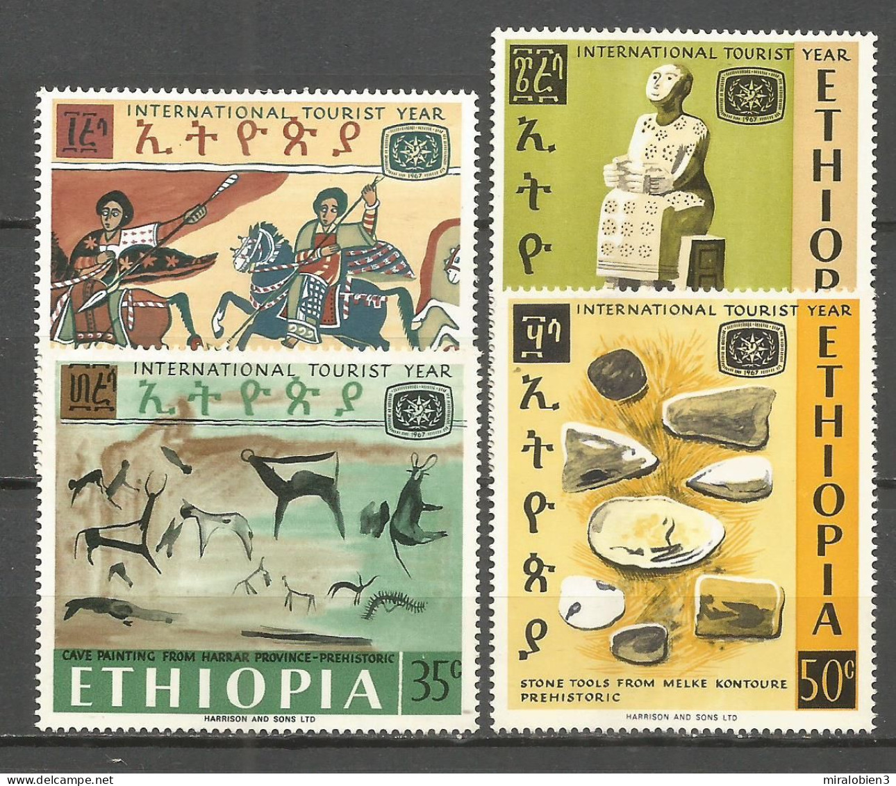 ETIOPIA YVERT NUM. 493/496 ** SERIE COMPLETA SIN FIJASELLOS - Etiopia