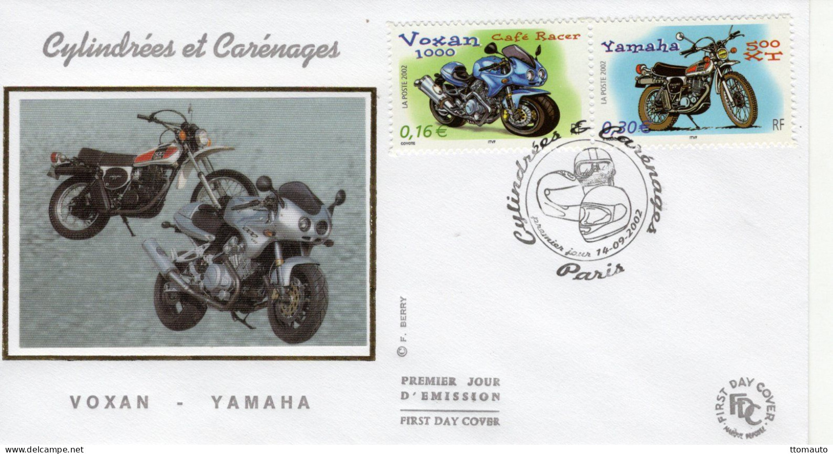 France - Premier Jour D'Emission - Cylindrées Et Carénages -  Voxan 1000 Café Racer - Yamaha 500XT - FDC - Motos