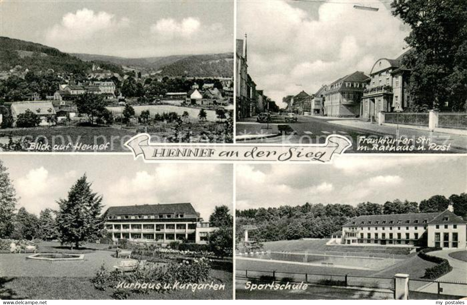 73693773 Hennef Sieg Stadtpanorama Frankfurter Strasse Rathaus Post Kurhaus Kurg - Hennef