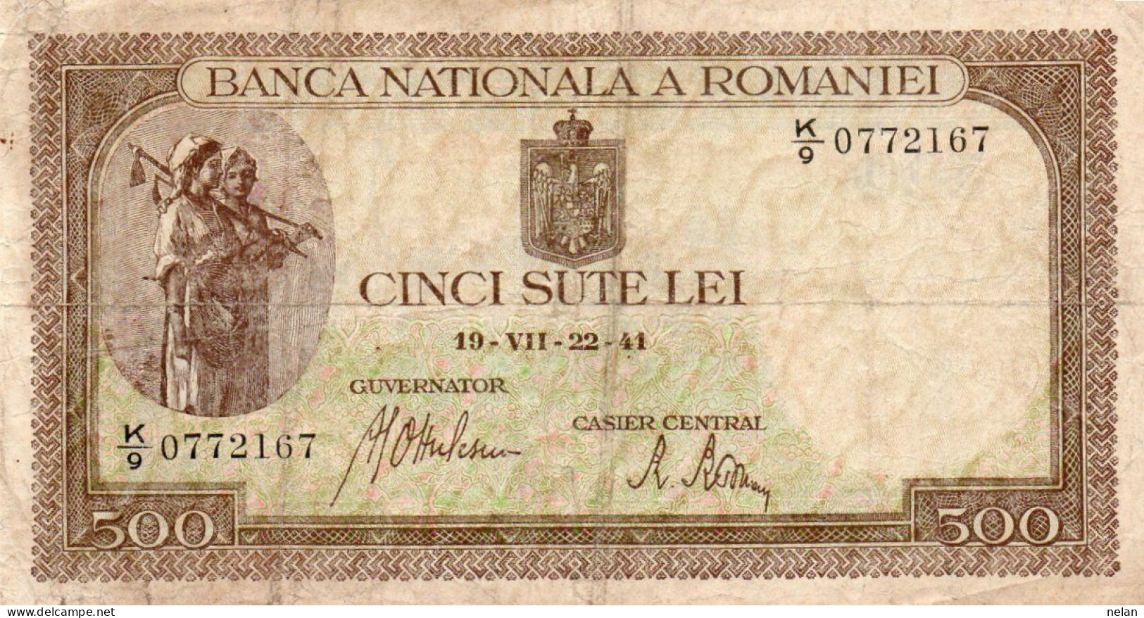 ROMANIA 500 LEI 07-22 -1941  P-51a.3 - Roemenië