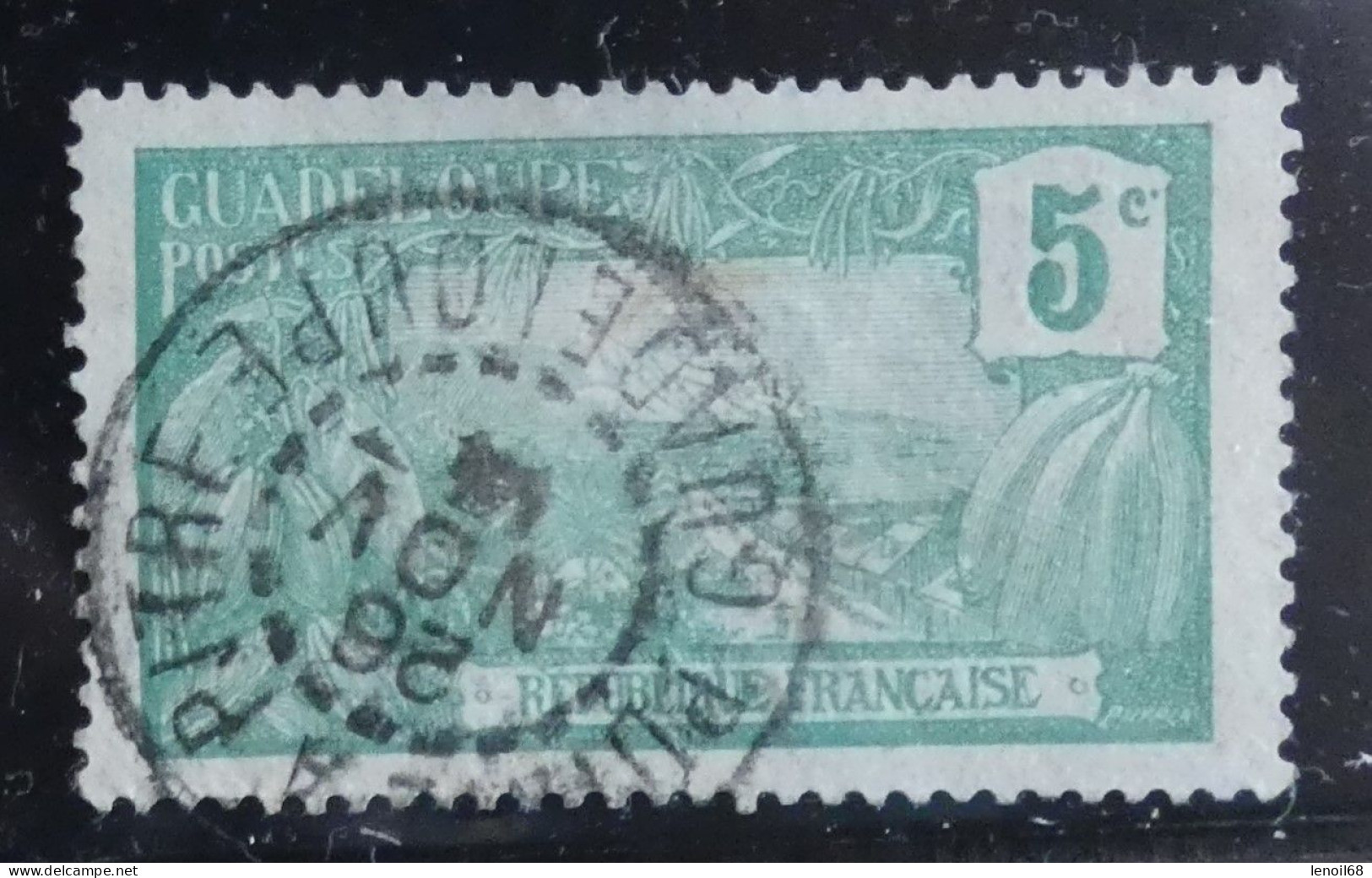 Timbre Guadeloupe 1905 Montagne Houelmont 5 Ct Oblitéré - Used Stamps