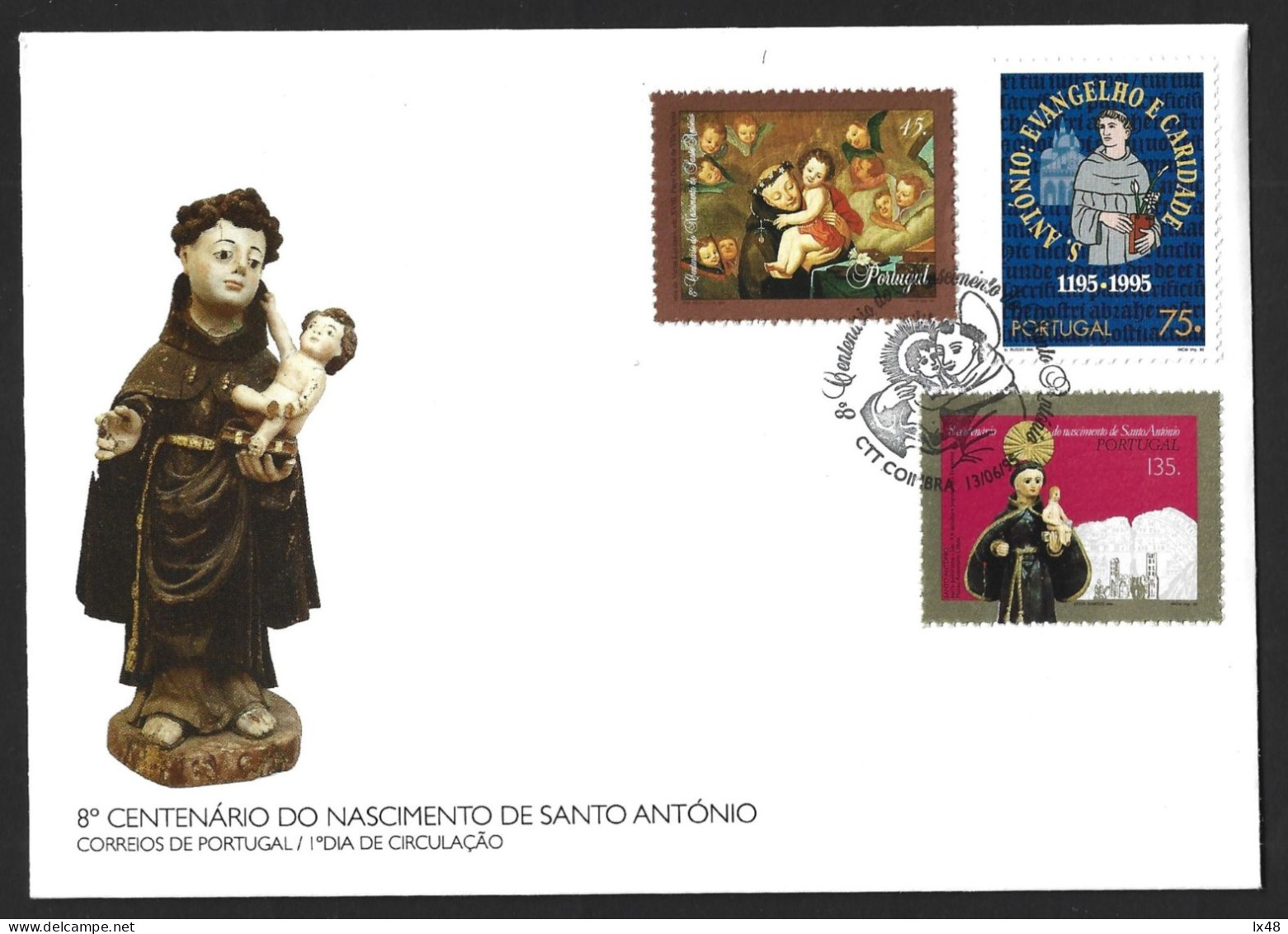 Saint Anthony Of Lisbon. Stamps 800 Years Santo António De Lisboa. Image Of Lisbon Church. Sint Antonius Van Lissabon. P - Abeilles