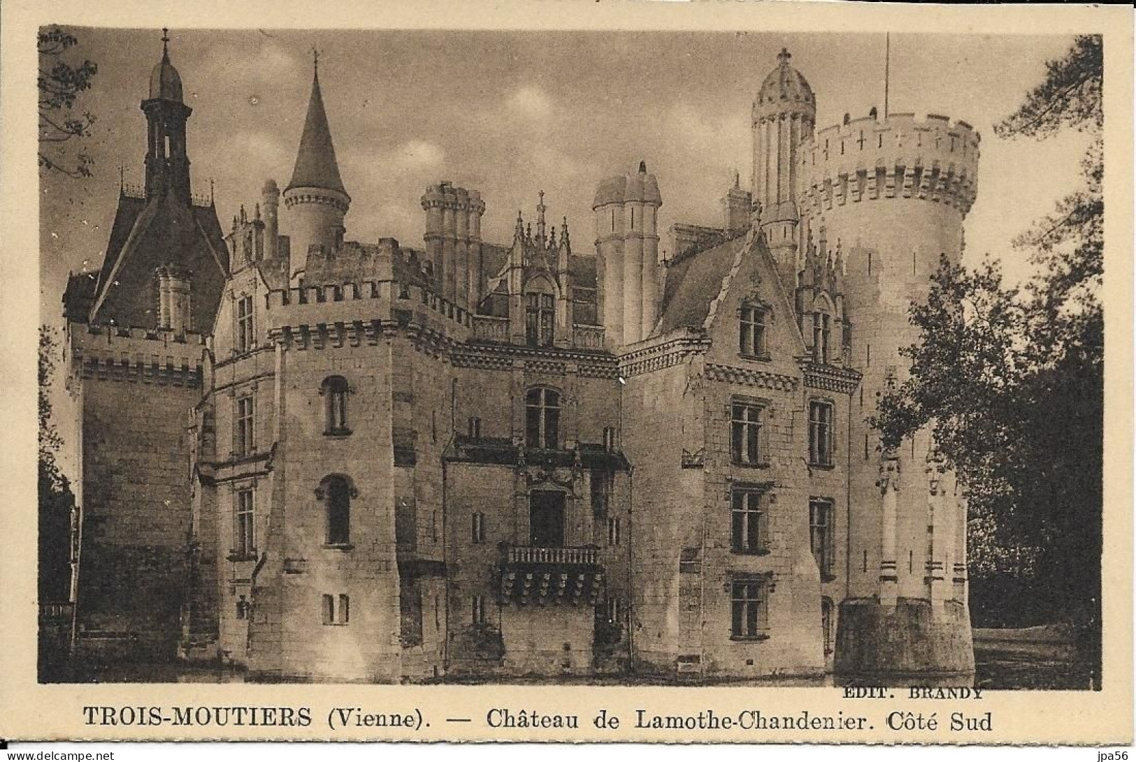 86 - LES TROIS-MOUTIERS - Cpa - Château De Lamothe-Chandenier - Côté Sud - Les Trois Moutiers