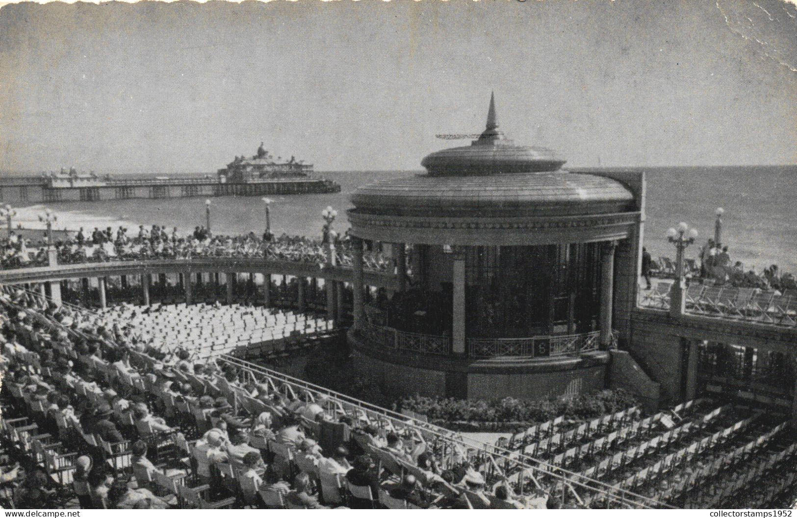 EASTBOURNE, SUSSEX, BANDSTAND, PIER, ARCHITECTURE, BRIDGE, PORT, ENGLAND, UNITED KINGDOM, POSTCARD - Eastbourne