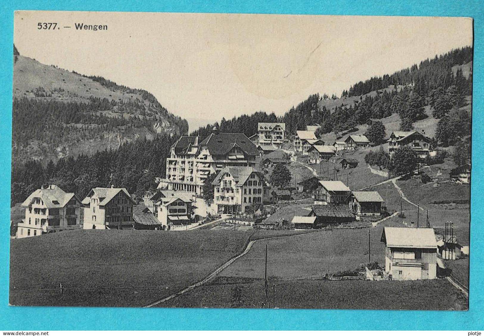 * Wengen (Bern - Suisse - Schweiz) * (5377 - Phototypie Co Neuchatel) Vue Générale, Panorama, Montagne, Old - Wengen
