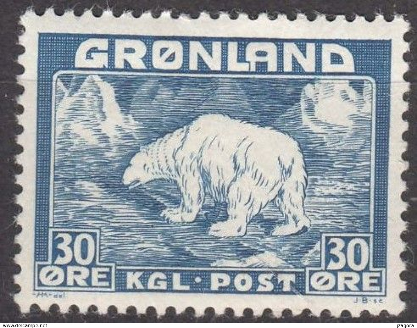 GRÖNLAND GROENLAND GREENLAND 1938 MI 6 - POLAR BEAR  OURS POLAIRE EISBÄR Ursus Maritimus - MNH (**) - Unused Stamps