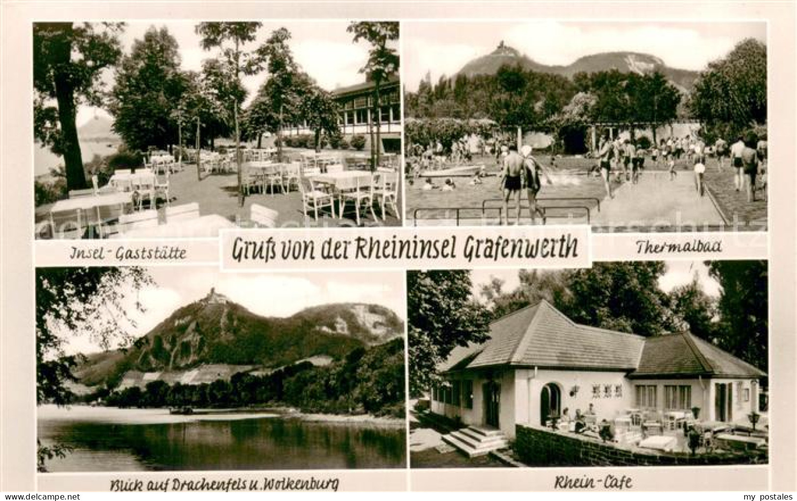 73693539 Grafenwerth Insel-Gaststaette Thermalbad Drachenfels Und Wolkenburg Rhe - Bad Honnef