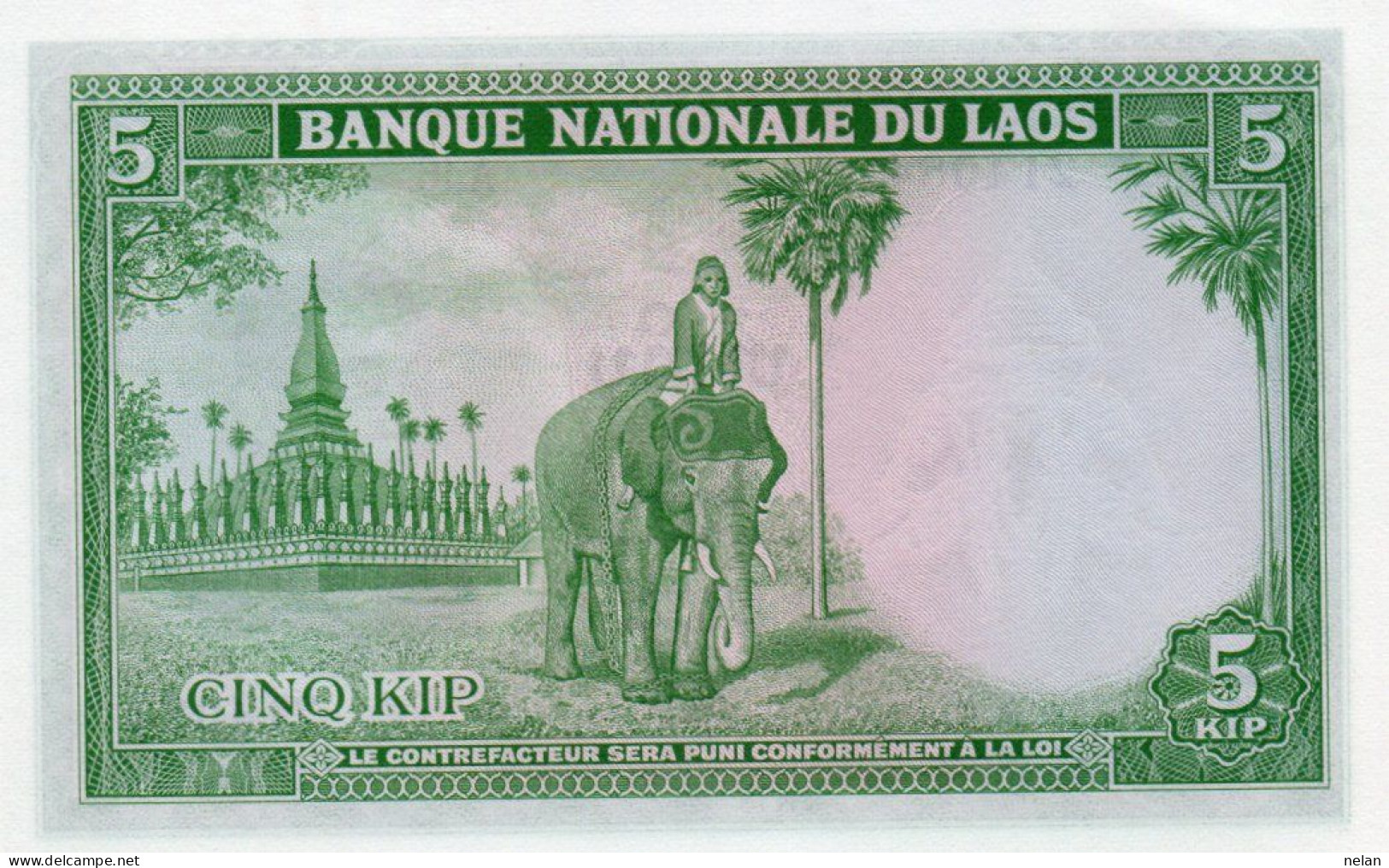 LAOS 50 KIP 1962 P-9b  UNC - Laos