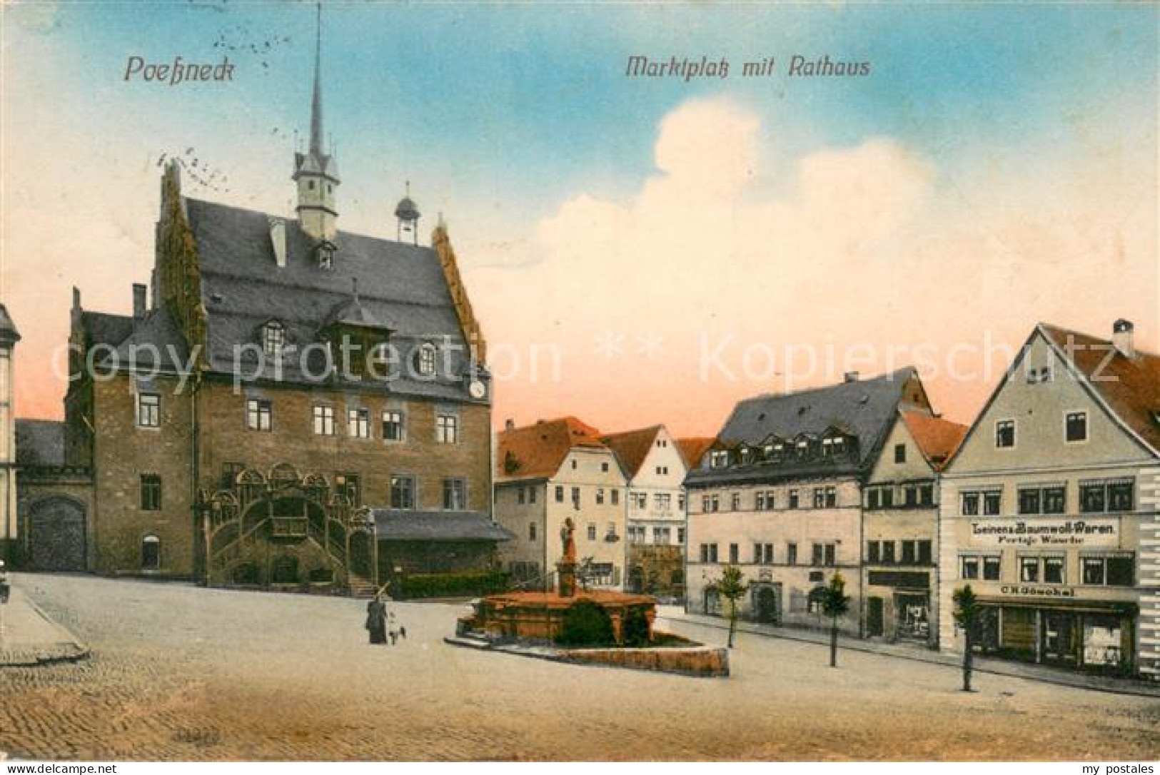 73693395 Poessneck Marktplatz Mit Rathaus Poessneck - Poessneck