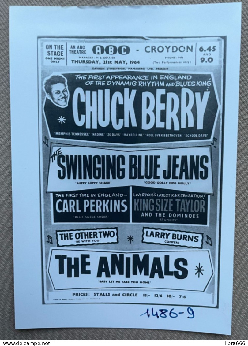 CHUCK BERRY - THE ANIMALS - 15 X 10 Cm. (REPRO PHOTO ! - Zie Beschrijving - Voir Description - See Description) ! - Beroemde Personen