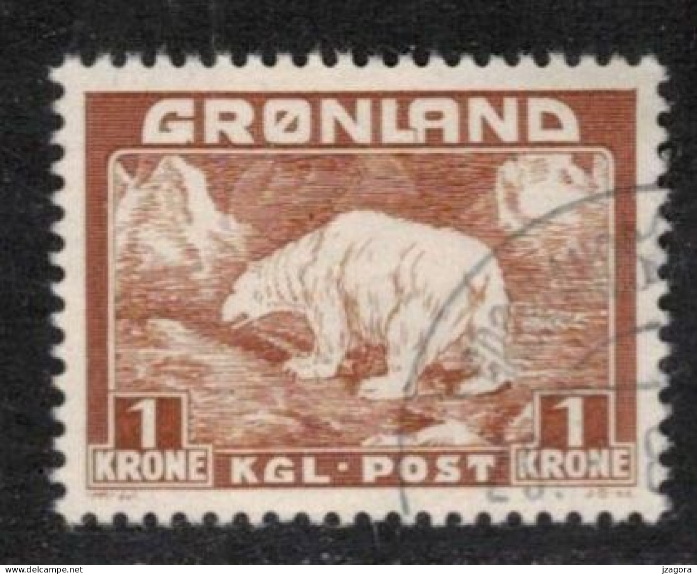 GRÖNLAND GROENLAND GREENLAND 1938 MI 6 - POLAR BEAR  OURS POLAIRE EISBÄR Ursus Maritimus - Usati