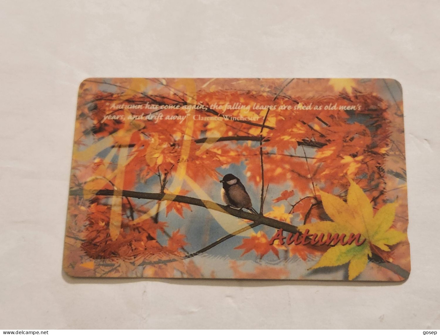 SINGAPORE-(181SIGC99)-AUTUMN-(287)-(181SIGC99-010578)($5)(1/1/1999)-used Card+1card Prepiad Free - Singapore