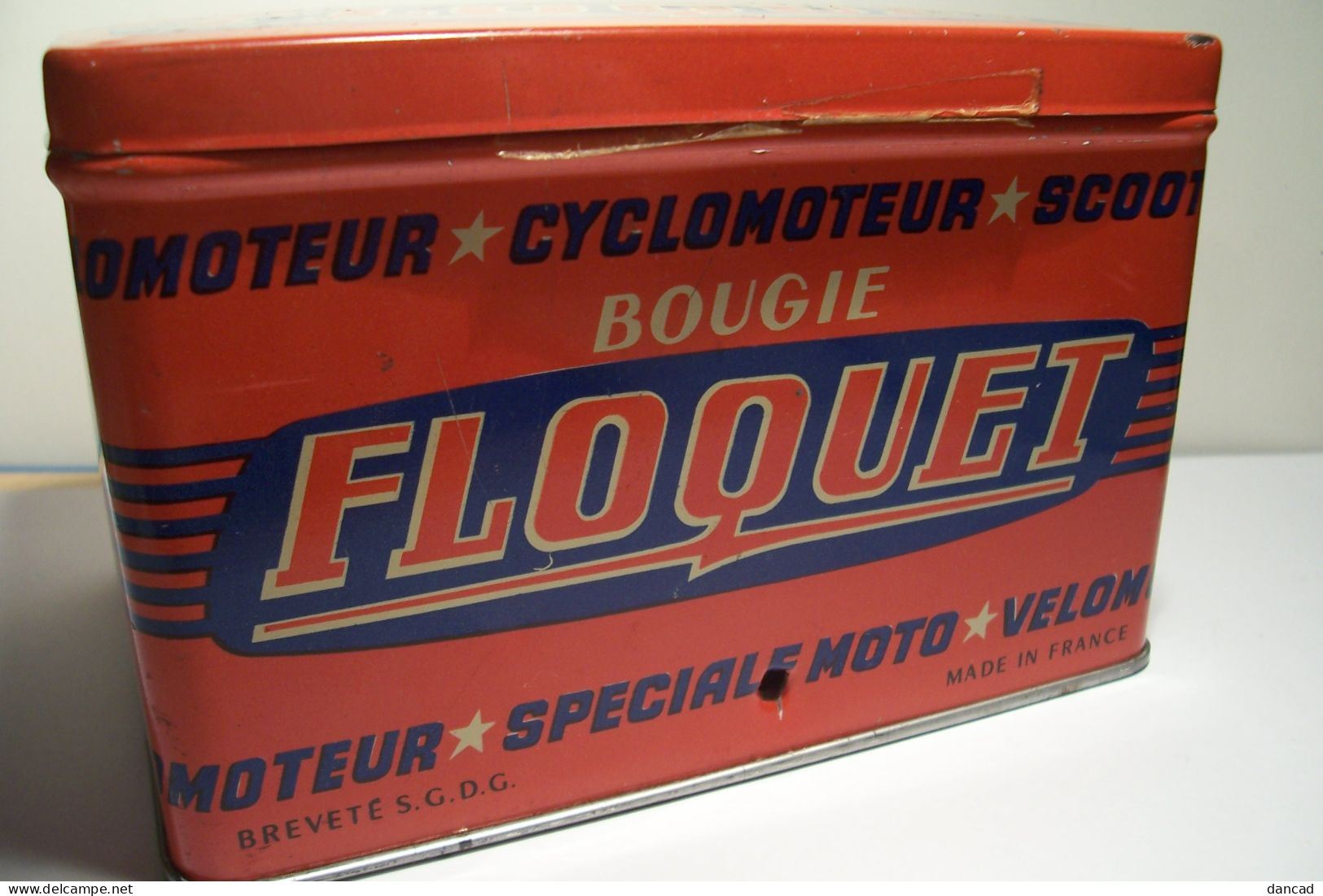 BOITE  METAL - BOUGIES " FLOQUET "   MOTO  CYCLOMOTEUR-SCOOTER  - CITROEN  2 CV  E  101- ( Automobile ) - Dozen