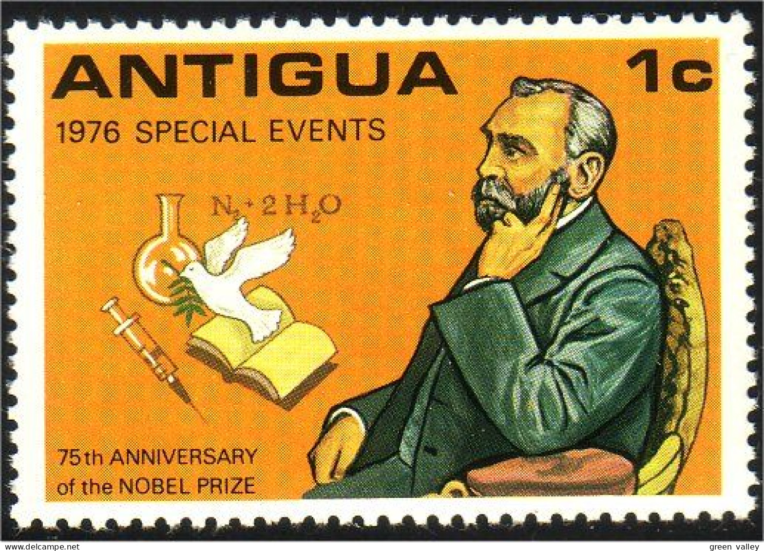 142 Antigua Alfred Nobel Prize MNH ** Neuf SC (ANT-26a) - 1960-1981 Autonomie Interne