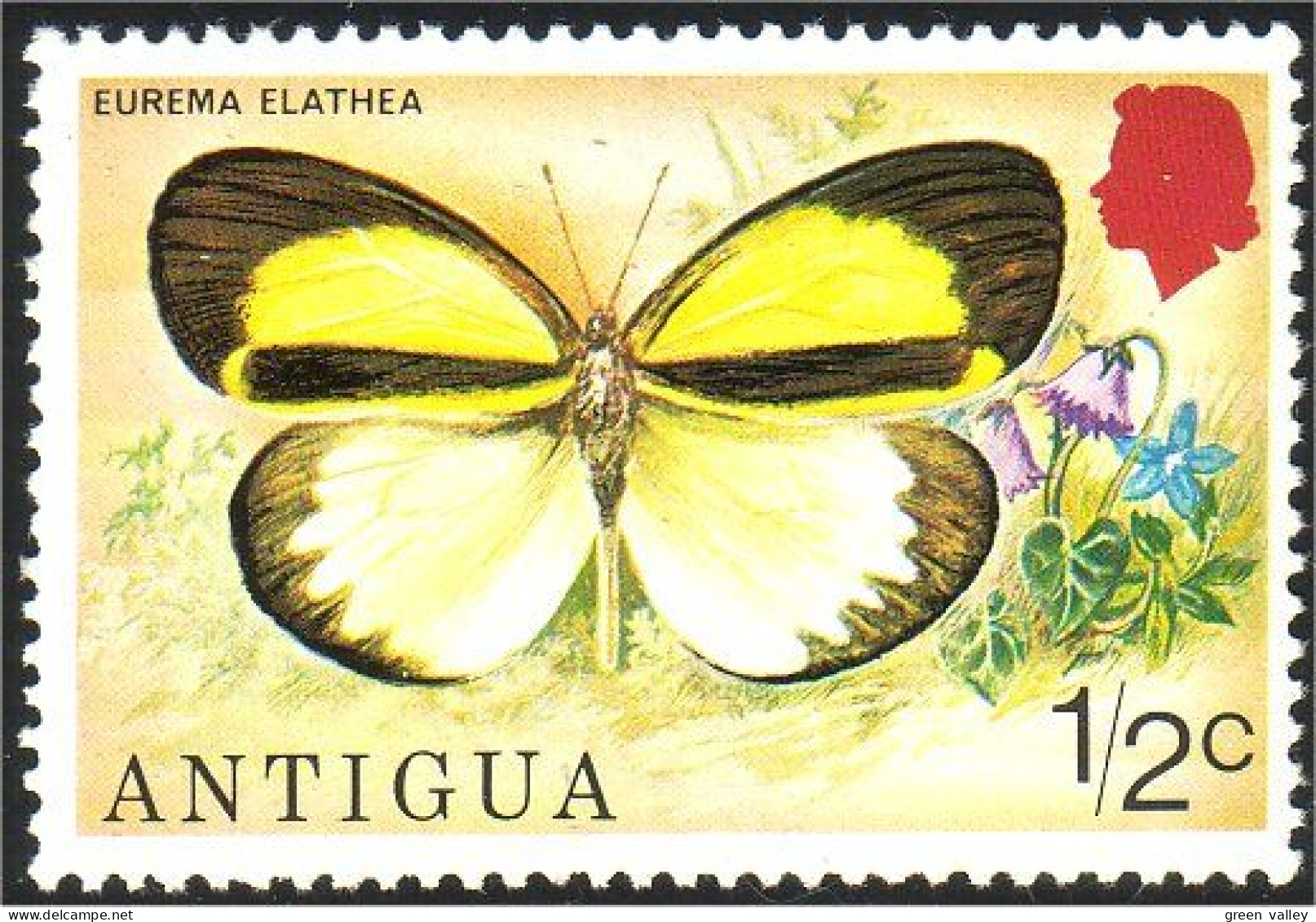 142 Antigua Papillon Butterfly Schmetterling Farfala Mariposa MNH ** Neuf SC (ANT-24a) - 1960-1981 Ministerial Government