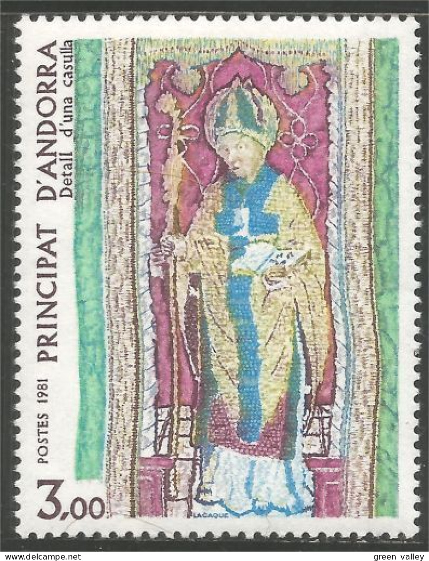 140 Andorre Yv 297 Broderie Chasuble Saint Martin 3.00 F MNH ** Neuf SC (ANF-167b) - Religión