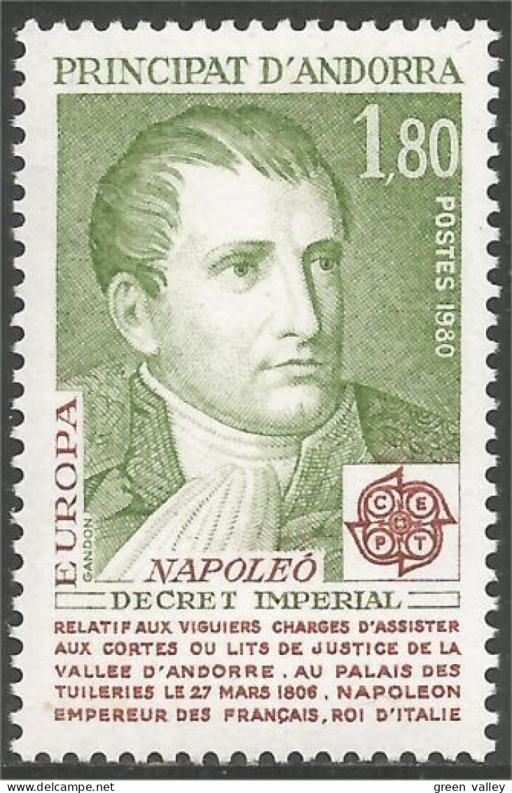 140 Andorre Yv 285 Napoléon Europa 1980 Cote 4 Euros MNH ** Neuf SC (ANF-169c) - Napoléon