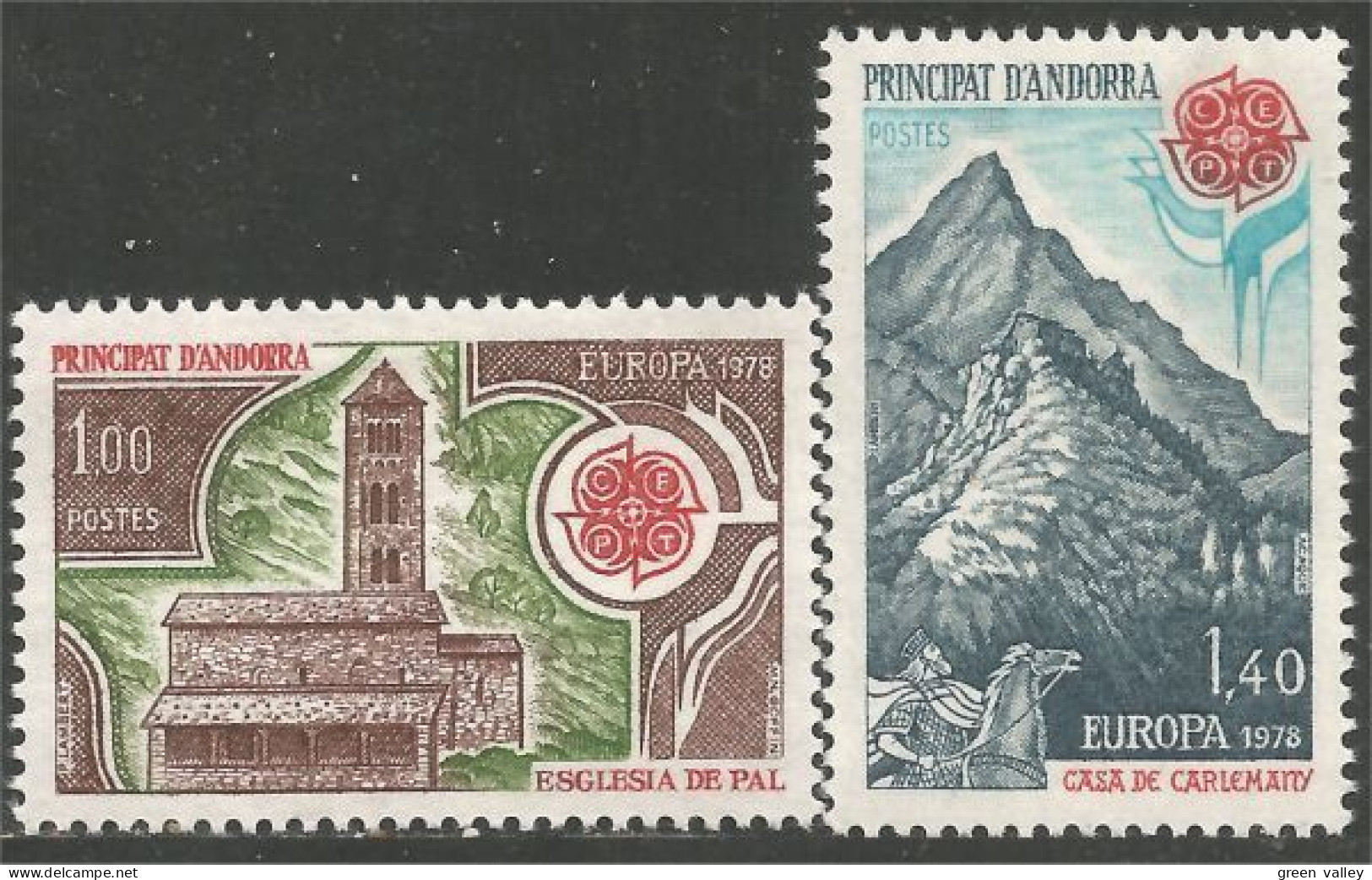 140 Andorre Yv 269-70 Europa 1978 Monuments Cote 27 Euros MNH ** Neuf SC (ANF-166b) - 1978