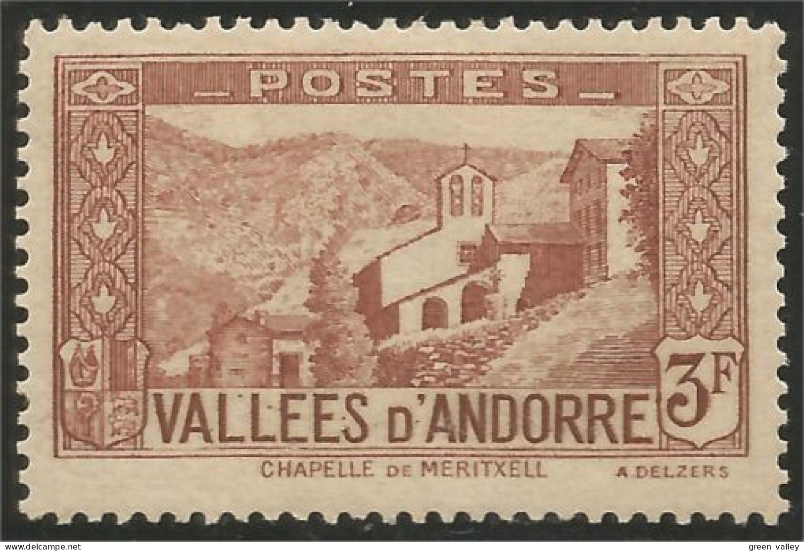 140 Andorre Chapelle Meritxell 3F MH * Neuf (ANF-158) - Abbeys & Monasteries