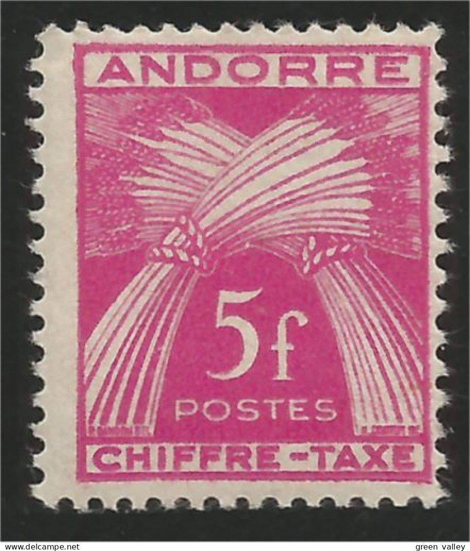 140 Andorre Taxe Yv 29 CHIFFRE-TAXE 5f MNH ** Neuf SC (ANF-156) - Ungebraucht