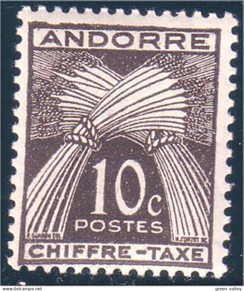 140 Andorre Taxe 10x MH * Neuf (ANF-90) - Neufs