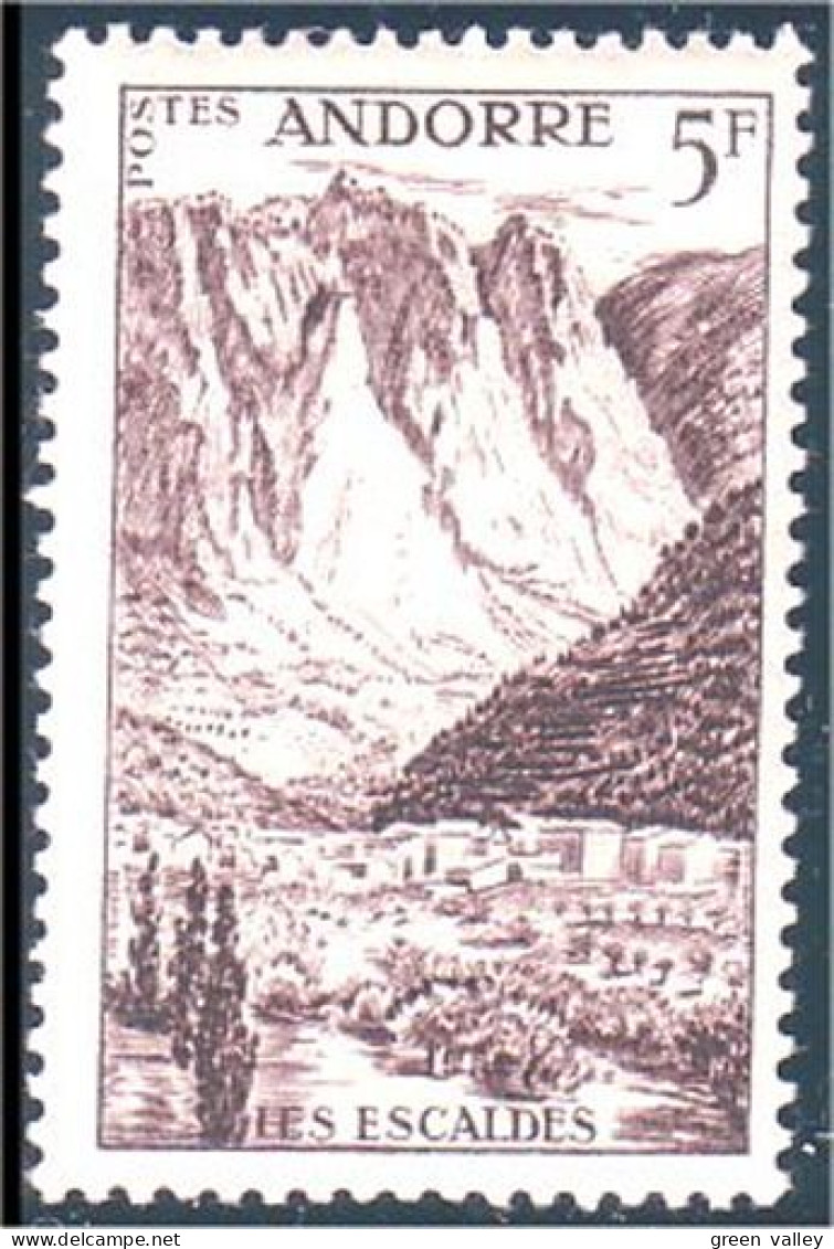 140 Andorre 5F Les Escales MH * Neuf (ANF-85) - Unused Stamps
