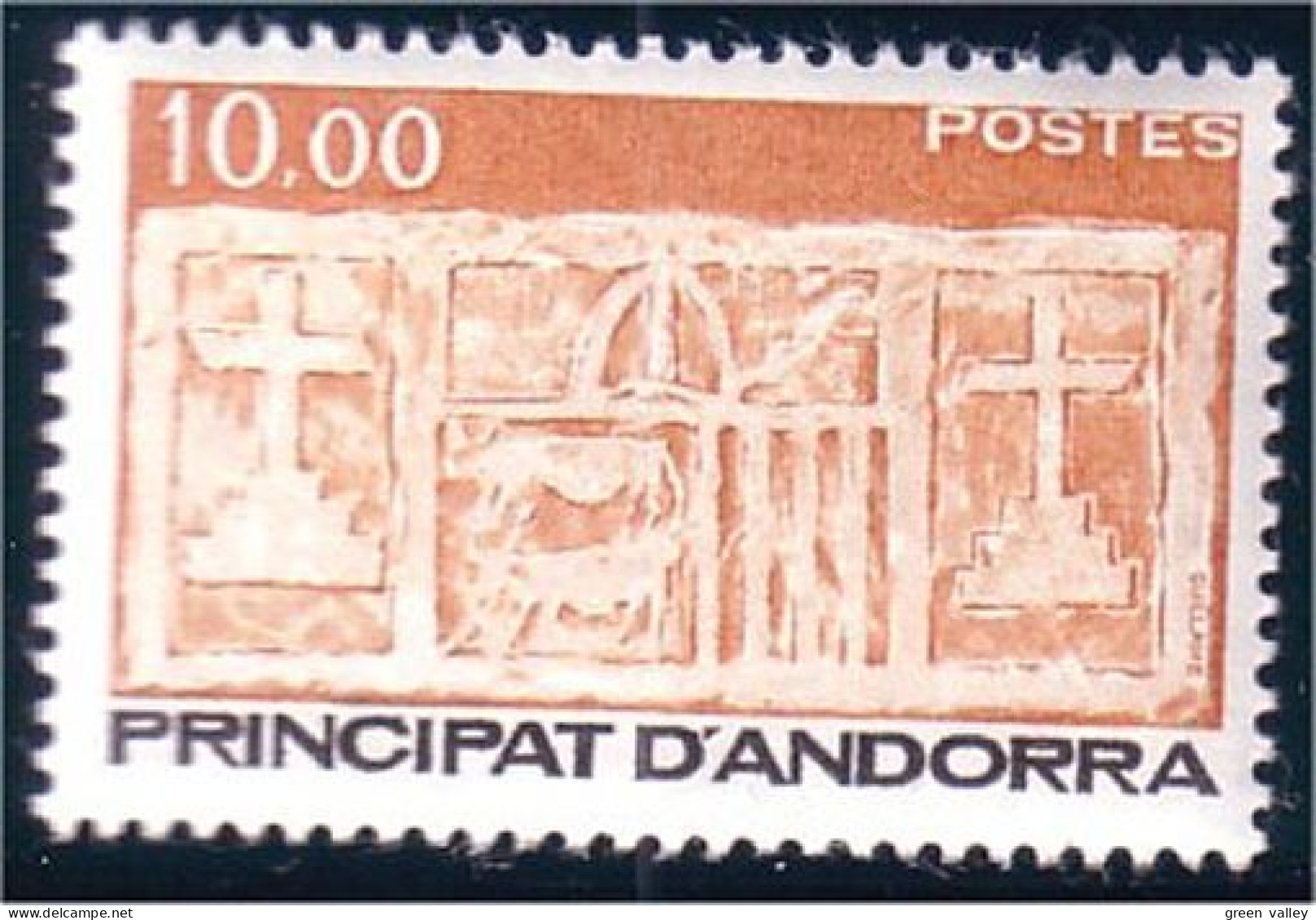 140 Andorre 10F Ruines Armoiries Coat Of Arms MNH ** Neuf SC (ANF-50) - Francobolli