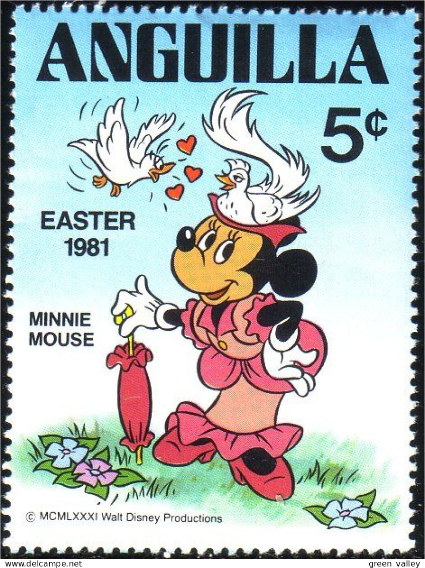 134 Anguilla Disney Minnie Oiseaux Birds MNH ** Neuf SC (ANG-52a) - Anguilla (1968-...)