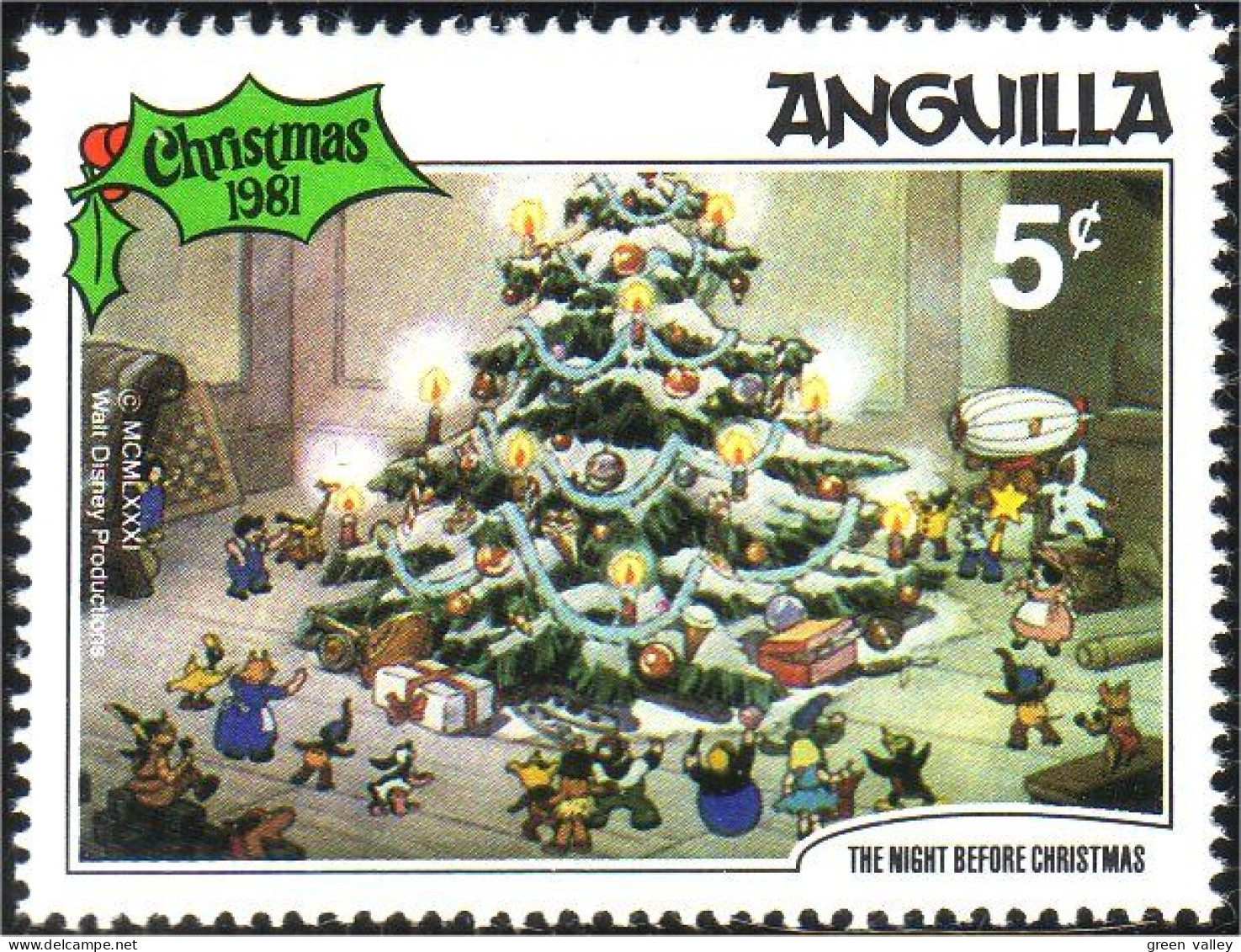 134 Anguilla Disney Sapin Pine Tree MNH ** Neuf SC (ANG-44b) - Trees